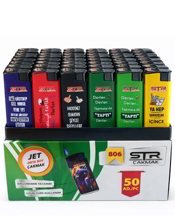 Str Dolumlu Izgaralı Jet Çakmak (Yazılı)