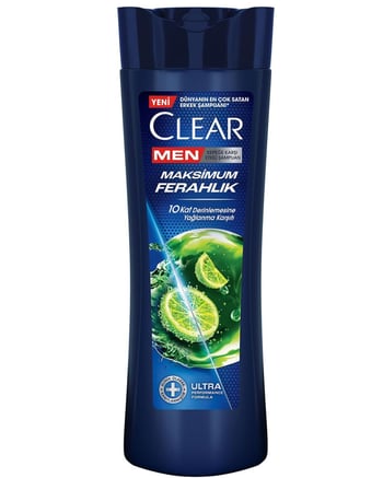 clear,clear men, men şampuan, 350 ml, günlük arınma ve ferahlık, mentol, kepeğe karşı, kepeğe karşı şampuan