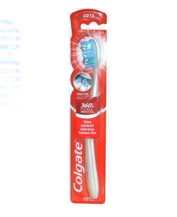 Colgate 360 Visible White Beyazlatıcı Orta Diş Fırçası
