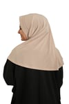 Hürrem Bone Bej Pratik Hazır Geçmeli Tesettür Eşarp Sandy Kumaş Sade 1600_12