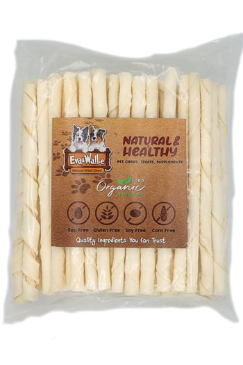 Eva & Walle Köpek Beyaz Burgu Çubuk 100’lü – Doğal Çiğneme Kemiği, Her Irk Ve Boy Için Uygun Köpek Ödülü