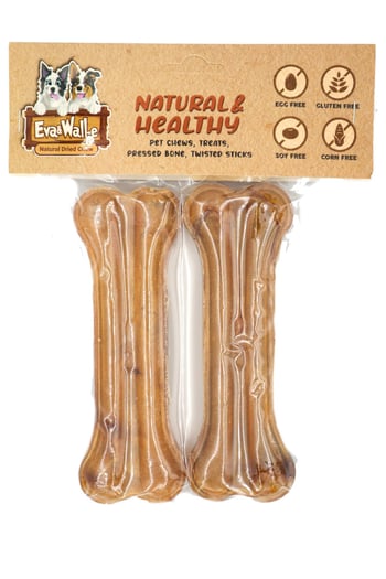Eva & Walle Doğal Köpek Kemiği 2’li Set 13cm | Orta Ve Küçük Irklar Için Çiğneme & Diş Temizliği Kemiği (75-80G)