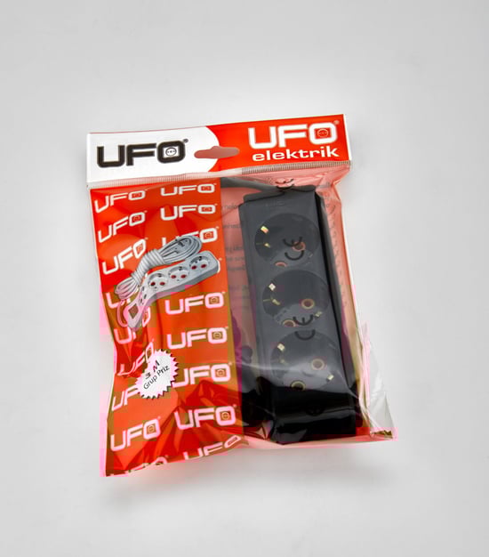 Ufo 3'lü 3 Metre Grup Priz Siyah