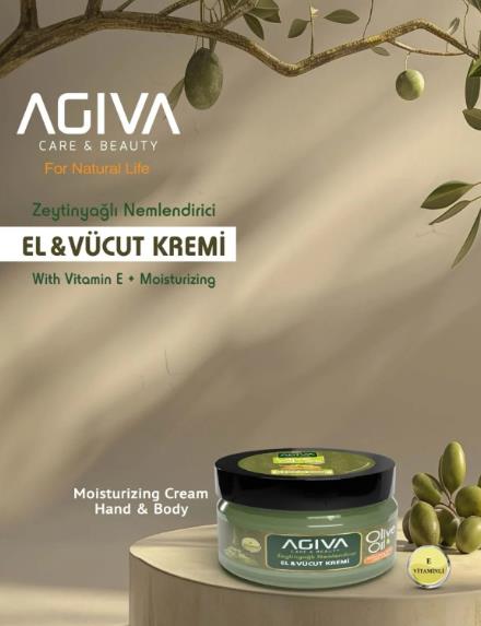 Agiva Nemlendiricili El ve Vücut Kremi 300 ml Zeytin Yağlı