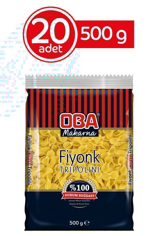Oba Makarna Fiyonk 500 Gr * 20 Adet