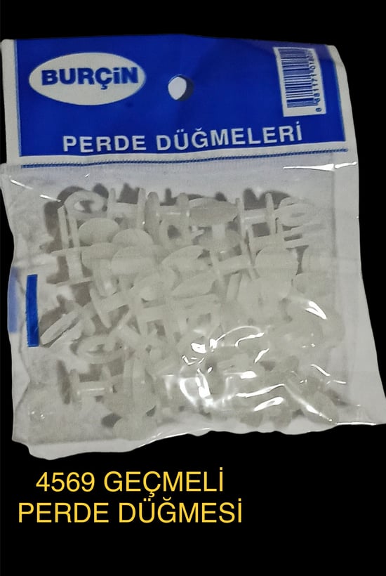 Burçin Geçmeli Perde Düğmesi 40 Adetli