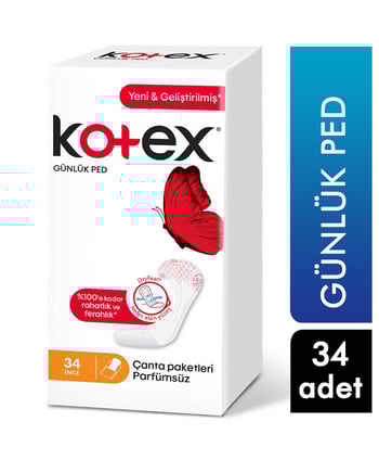 Kotex Lightdays İnce Günlük Hijyenik Ped 34'lü Paket Çanta Paketleri Parfümsüz