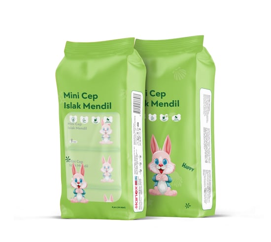 Hanex Mi̇ni̇ Cep Islak Mendi̇li̇ 8li̇ (8*8=64 yaprak)
