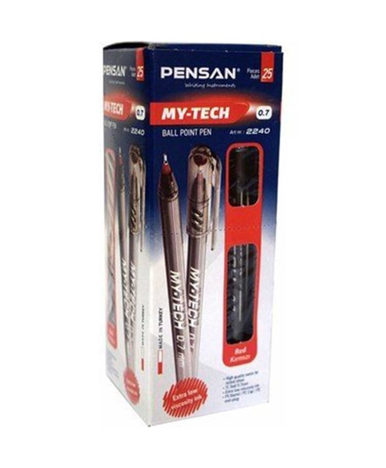 Pensan Kırmızı My-Tech Tükenmez Kalem 0.7 Mm 25 Adet