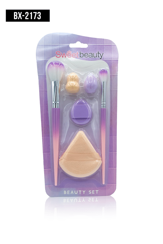 İthal Aksesuar Renkli Makyaj Fırça ve Sünger Seti