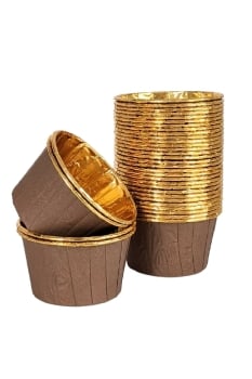 Dolphin Muffin Kek Kapsülü Kahverengi-Altın 25li