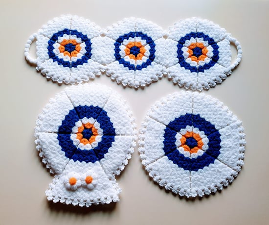 HERŞEY FIRSAT BANYO EL ÖRMESİ YÜN LİFİ 3'LÜ SET TAKIM NAZAR BONCUKLU - BEYAZ