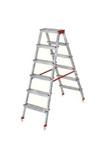 6+6 Basamaklı Çift Çıkışlı Profil Merdiven (Ev, bahçe, işyeri içi