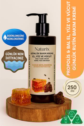 Naturix Propolis & Bal Özlü El, Yüz Ve Vücut Bakım Kremi 250 ml