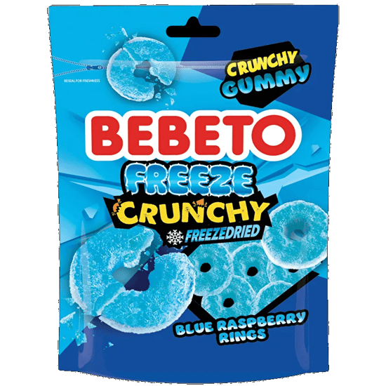 Bebeto Freeze Crunchy Blue Raspberry Ring 35 Gr. Ahududu Aromalı