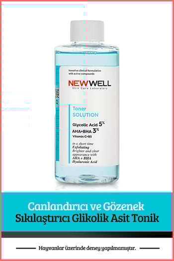 New Well Canlandırıcı ve Gözenek Sıkılaştırıcı Glikolik Asit Tonik (Tüm Cilt Tipleri) 200 ML