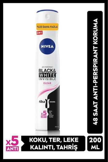 Nivea Deodorant Kadın - Black & White İnvisible Clear 200 ml