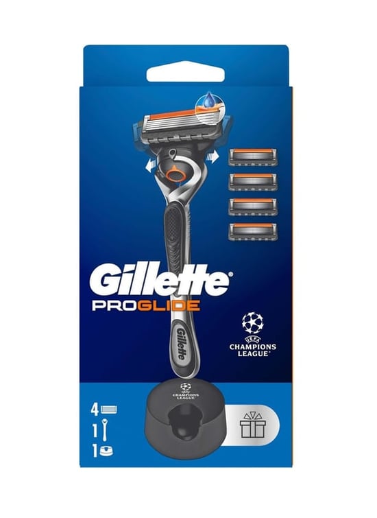 Gillette Proglide Tıraş Makinesi Ve Yedek Bıçağı 4'Lü + Tıraş Bıçağı Standı