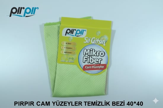 Pırpır Cam Yüzeyler Mikrofiber Temizlik Bezi 40*40