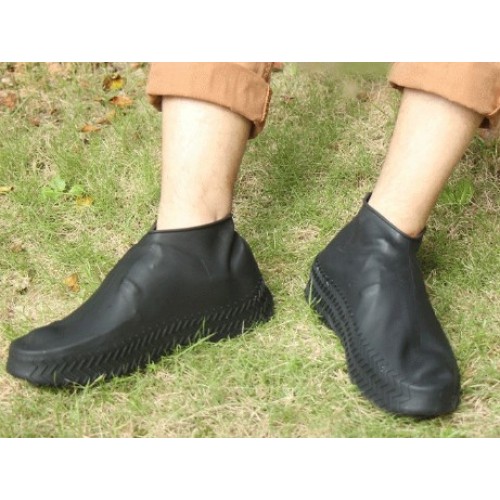 DİYARI FIRSAT Silikon Ayakkabı Kılıfı Kaymaz Su Kir Geçirmez   L Beden Siyah