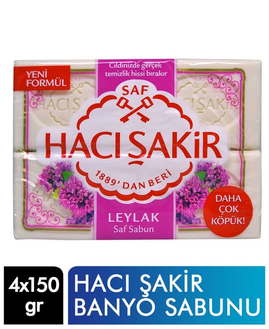 Hacı Şakir Banyo Sabunu 4 x 150 gr Leylak