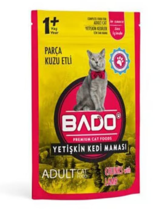 Bado Yaş Mama Yetişkin Kedi Yaş Maması 85 gr Kuzu Etli
