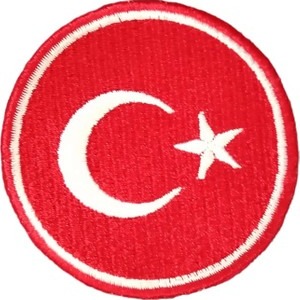 P Parla Aplike Ütü İle Yapışan Türk Bayrağı Yuvarlak Küçük Arma 3 cm