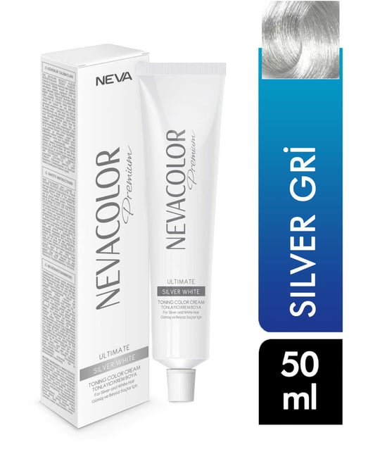 Nevacolor Premium Tüp Saç Boyası Silver Gri 50 ml