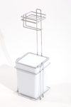 Çöp Kovalı Tuvalet Kağıtlığı ve Çöp Kovası Beyaz