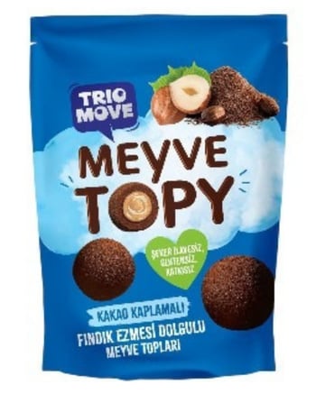 Trio Move Meyve Topy Kakao Kaplamalı Fındık Ezmesi Dolgulu Meyve Topları 96 gr