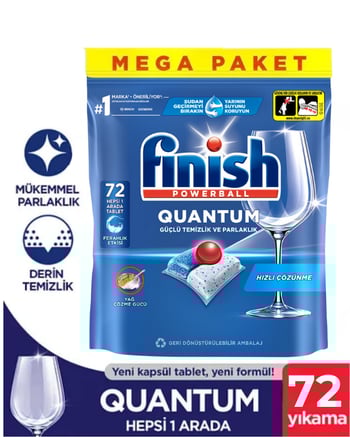 Finish Quantum Hepsi Bir Arada 72'li Bulaşık Makinesi Tableti