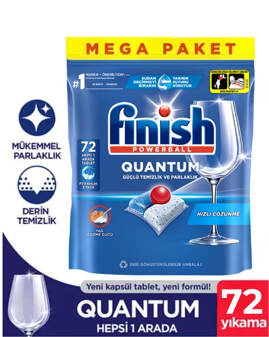 Finish Quantum Hepsi Bir Arada 72'li Bulaşık Makinesi Tableti