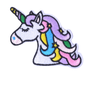 P Parla Aplike Ütü İle Yapışan Unicorn At Beyaz Karışık Arma 6x3 cm