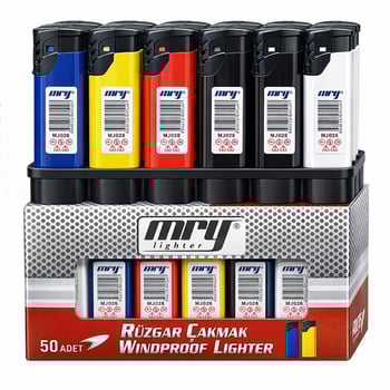 Mry Dolumlu Izgaralı Rüzgar Jet Çakmak (Renkli)