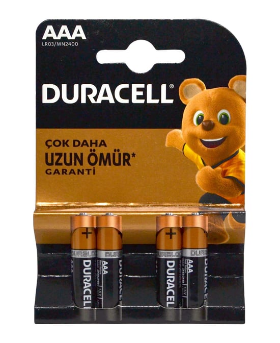 Duracell AAA Alkalin 4'lü İnce Kalem Pil