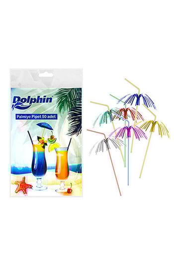 Dolphin Palmiye Dekoratif Pipet 50 Adet