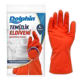 Dolphin Temizlik Eldiveni Kırmızı L Beden 1 Çift
