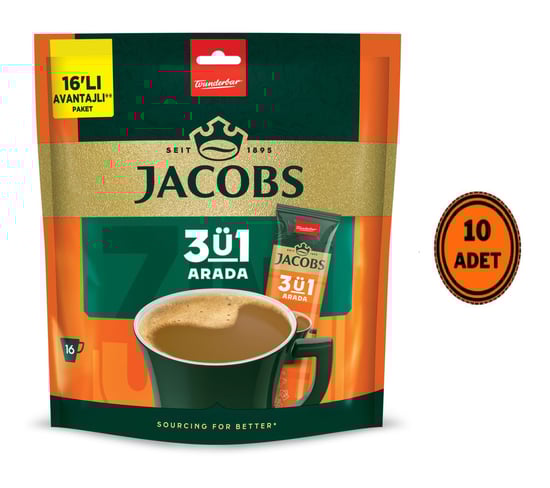 Jacobs 3 ü 1 Arada 16 gr 16 lı Paket 256 Gr