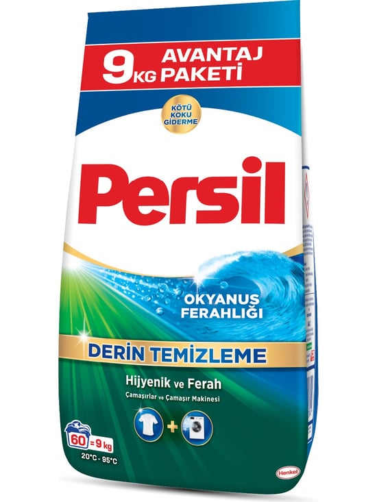 Persil Toz Çamaşır Deterjanı Okyanus Ferahlığı 9kg (60 Yıkama)