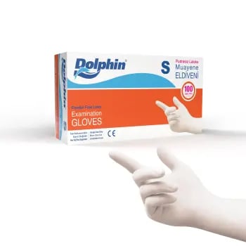 Dolphin Pudrasız Lateks Muayene Eldiveni S Beden 100 Adet - MDR