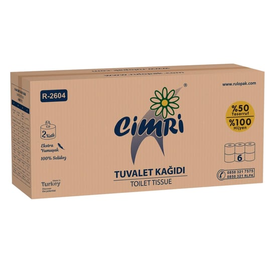 Rulopak Cimri Tuvalet Kağıdı 2 Katlı 6'Lı Paket