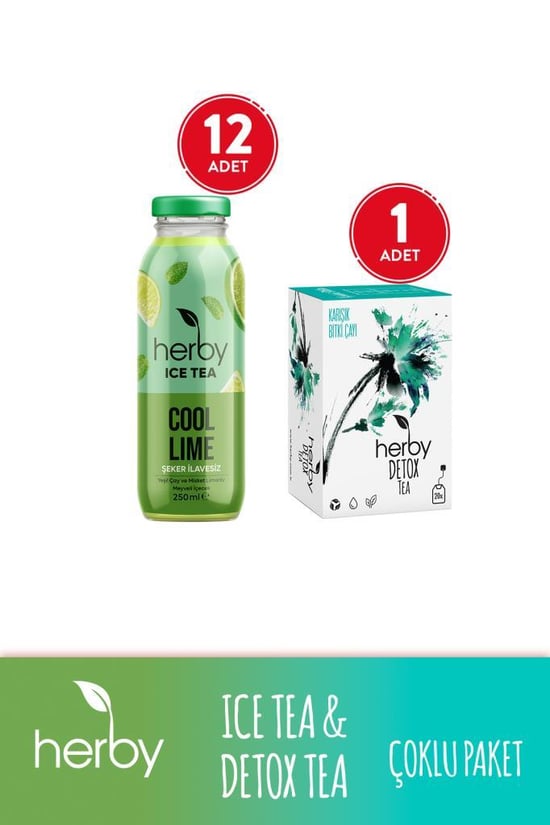 Diyete Destek Paketi (Ice Tea Cool Lime 12'li Şeker İlavesiz Soğuk Çay + Detox Tea)
