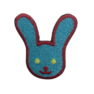 P Parla Aplike Ütü İle Yapışan Tavşan Mavi-Kırmızı Arma 4x3 cm