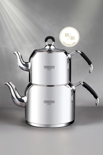 Mango Kitchen - Maxi Büyük Boy 18/10 Paslanmaz Çelik 1.6-2.5 Lt. Çaydanlık Takımı * 4 ADET