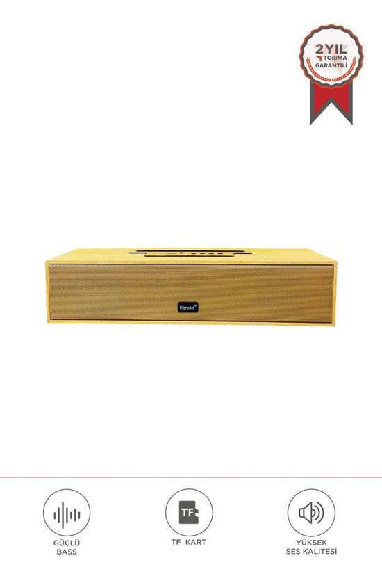 Torima KTS-1738 Ahşap Bluetooth Hoparlör | Telefon Standı, Derin Bas, USB + TF Kart Girişli, Taşınabilir ve Şarjlı Speaker