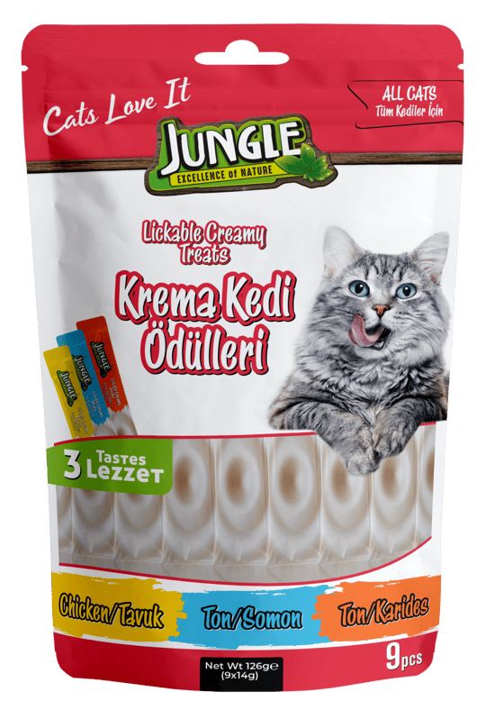 Jungle 14 Gr *9'Lu Krema Kedi Ödül Maması Mix  Jngc-005