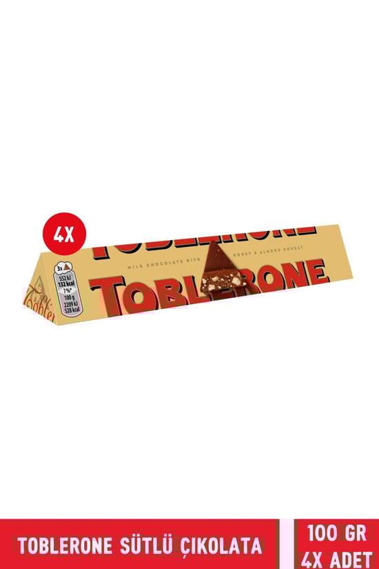 Toblerone Sütlü Çikolata 100 gr -(4 x 100 gr)  4 Adet