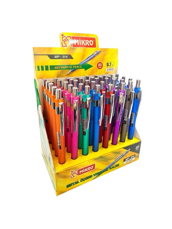 Mikro MP-314 Metal Versatil Kalem 0.7mm 40 Adet 