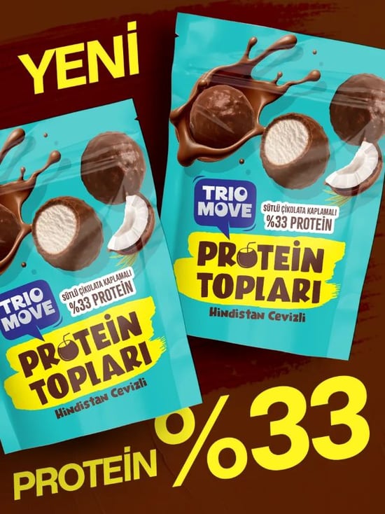 Trio Move Sütlü Çikolata Kaplı %33 Protein Topları Hindistan Cevizi 72 gr
