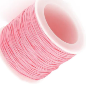 P Parla Paraşüt İpi, Bileklik-Kolye örgü ipi 1 mm 50 metre Pembe 12'li